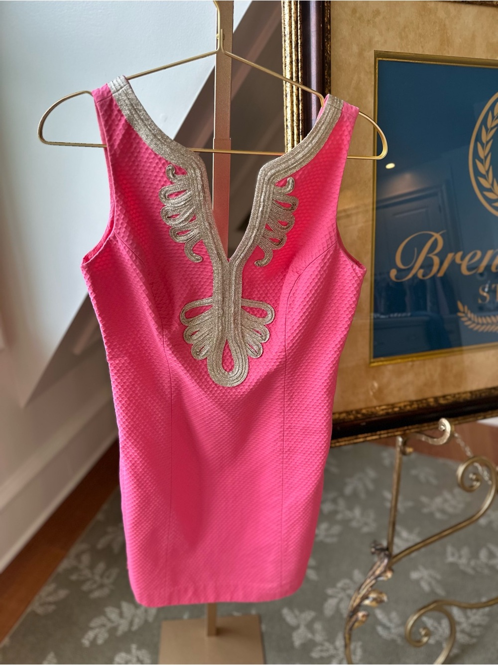 Hot Pink Embellished Sleeveless Sheath Dress by Lilly Pulitzer sz 4